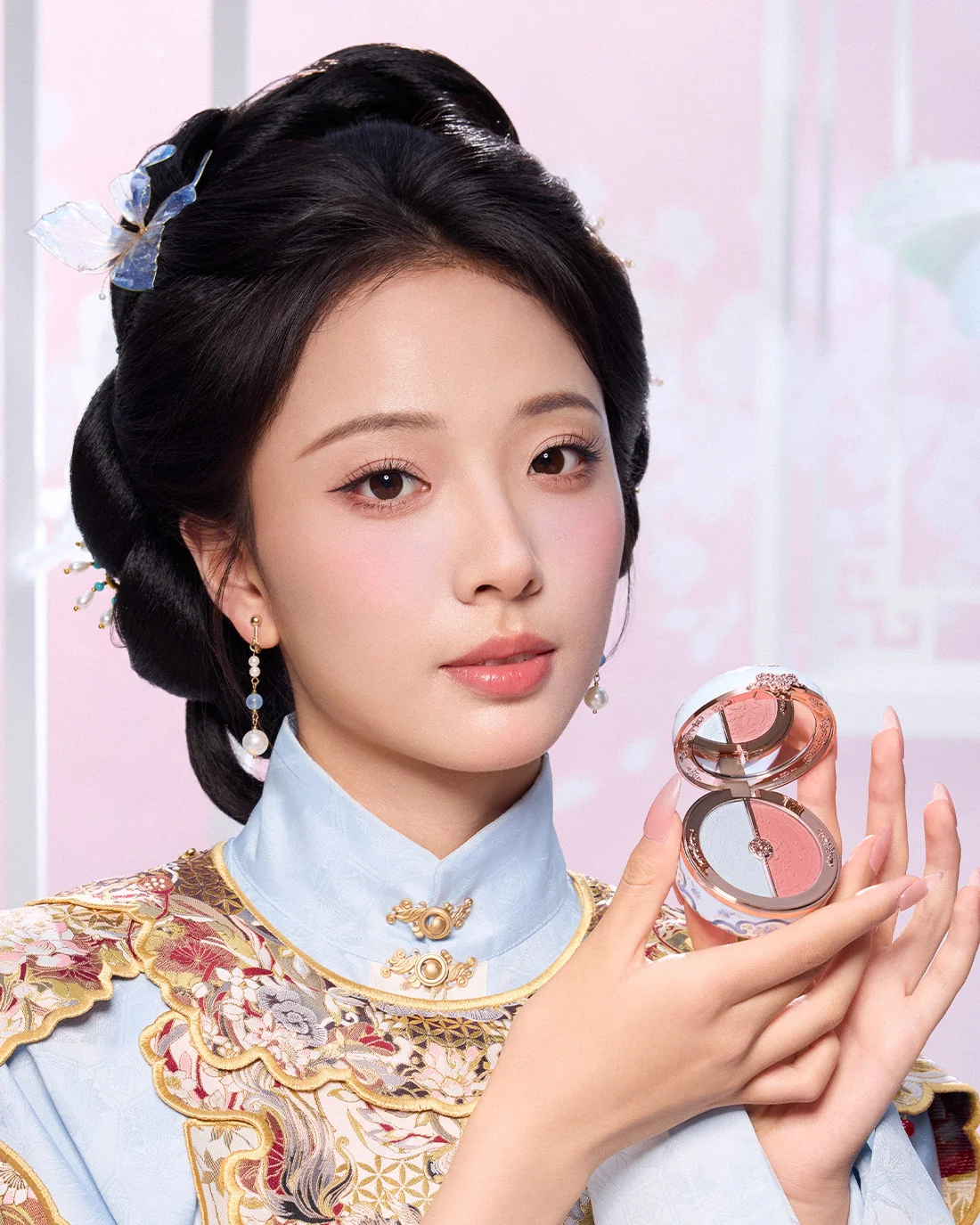 Butterfly Cloud Collar Rouge Box Highlighting & Blush Duo Powder - Image 15