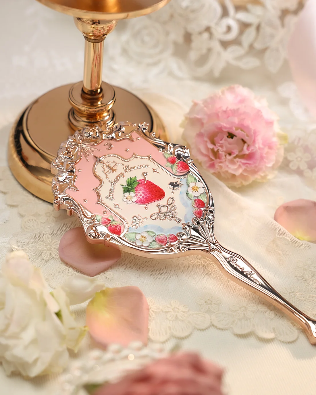 Strawberry Rococo Hand Mirror - Image 3